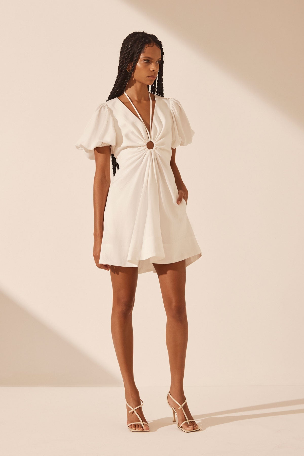 SJ Blanc Linen Keyhole Mini & Midi Dress