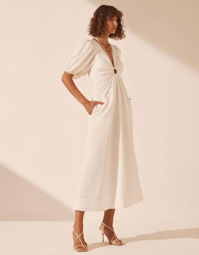 SJ Blanc Linen Keyhole Mini & Midi Dress