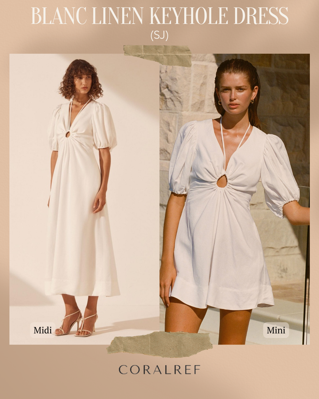 SJ Blanc Linen Keyhole Mini & Midi Dress