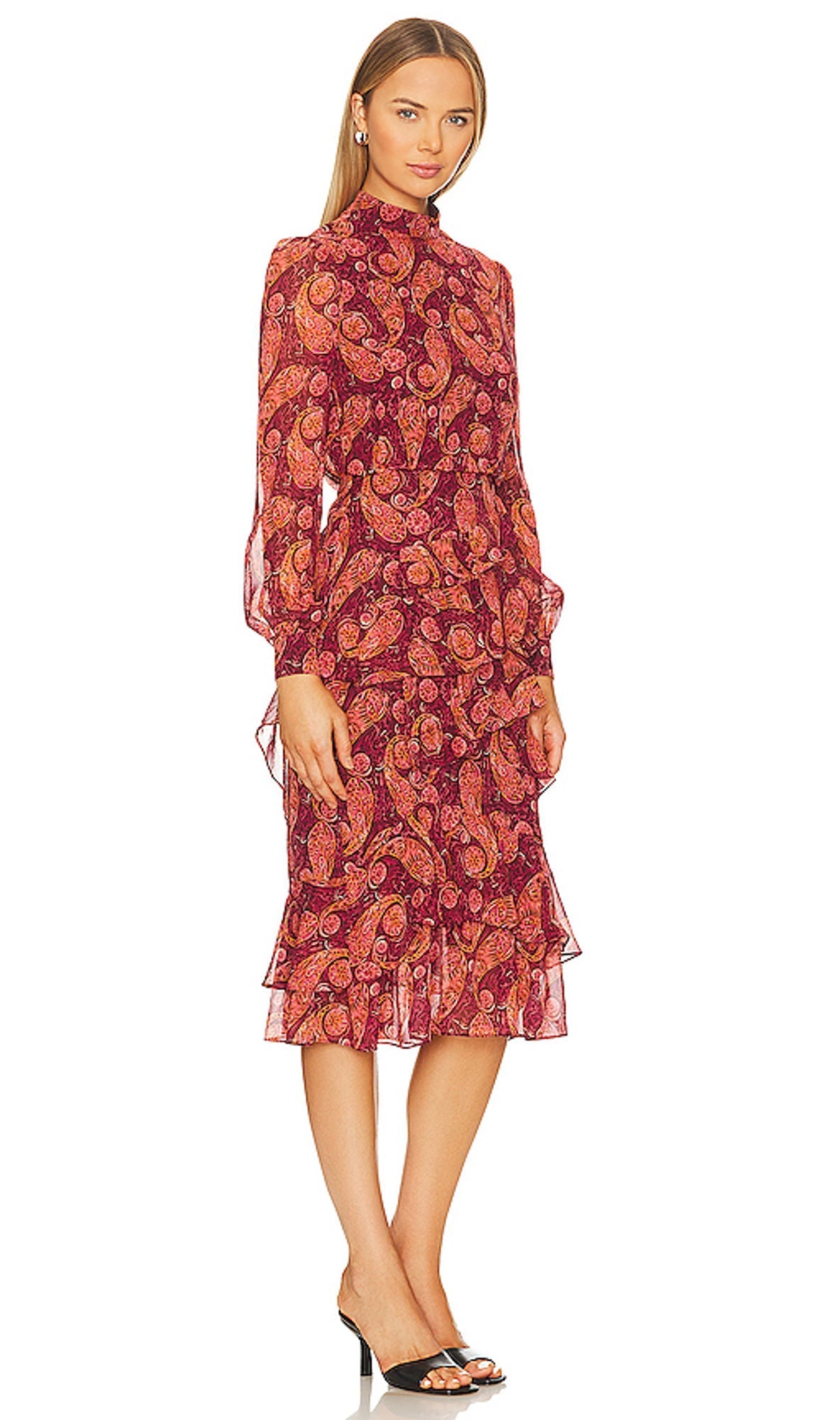 Sln Isa Ruffle Midi Dress