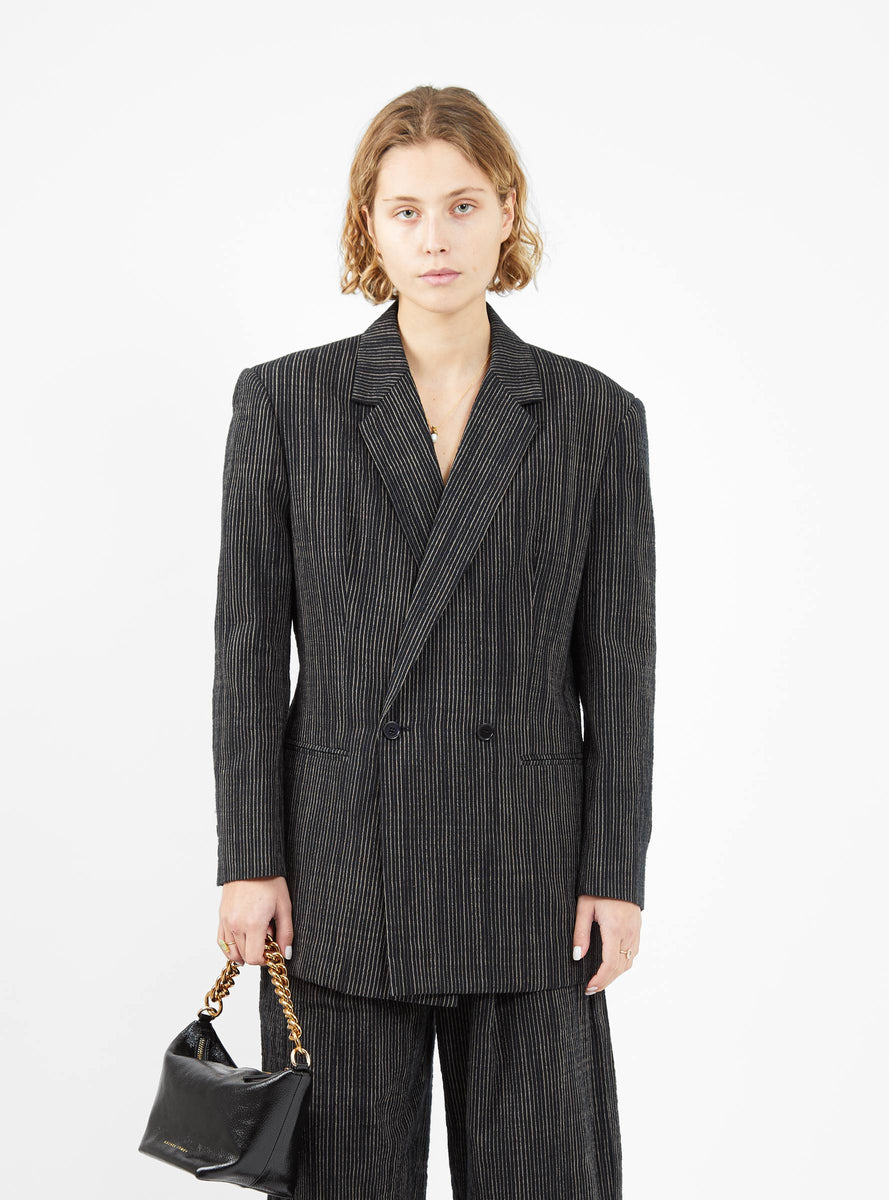 AA Pin Stripe Elsa Blazer, Meridian Pant & Bari Crop Set