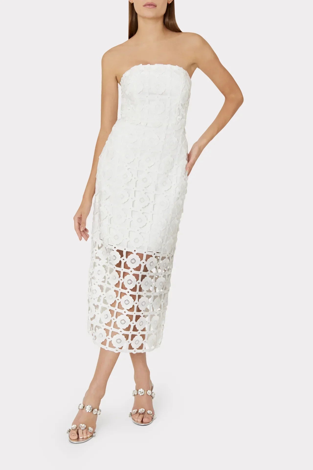 Mlly Kait Tile Lace Midi Dress