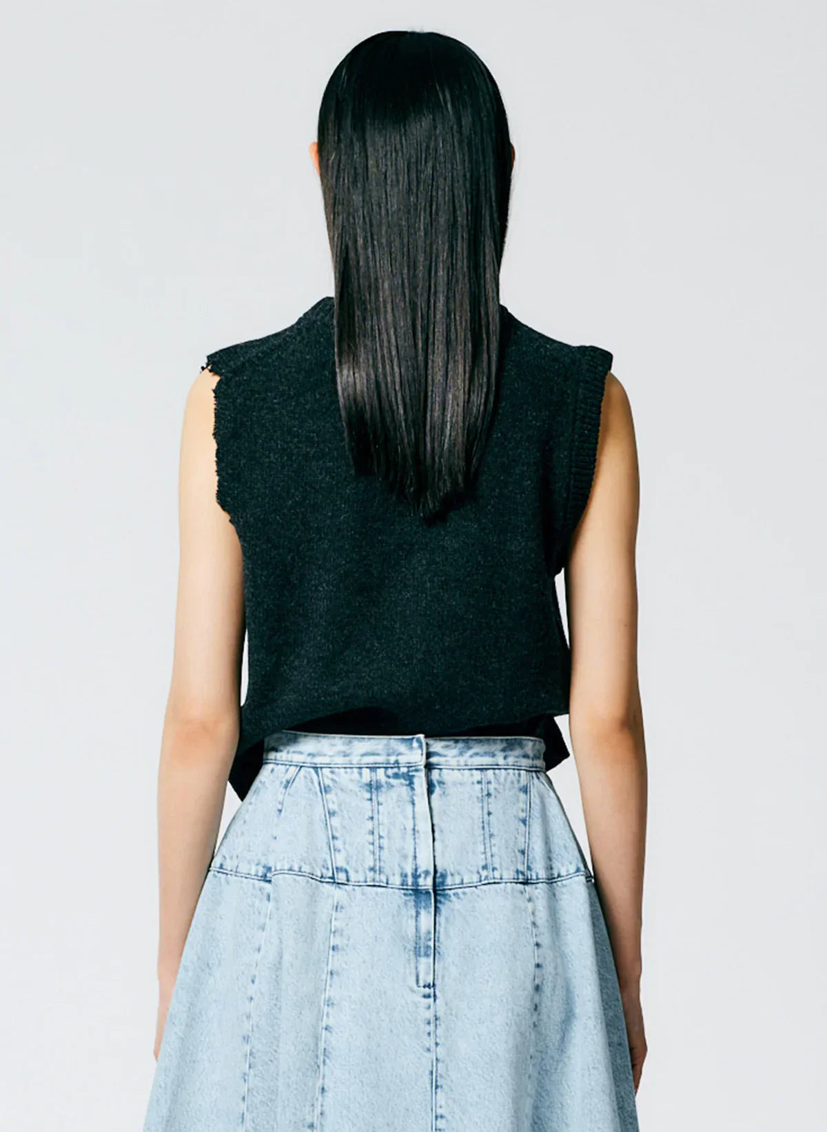 Tb Soft Lambswool Distressed Vest & Cardigan