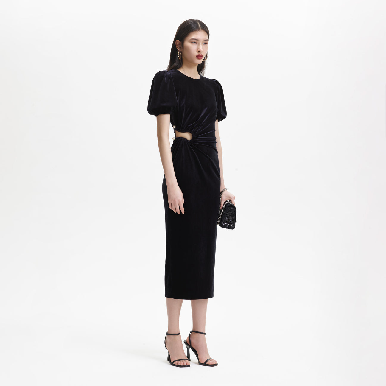 SP Velvet Cut Out Midi Dress