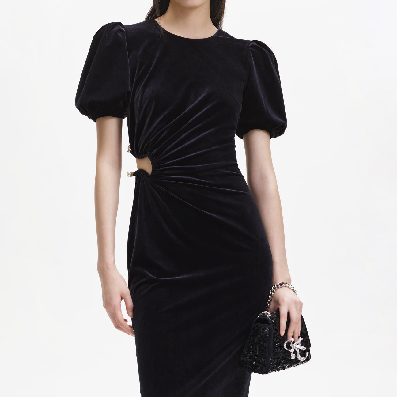 SP Velvet Cut Out Midi Dress