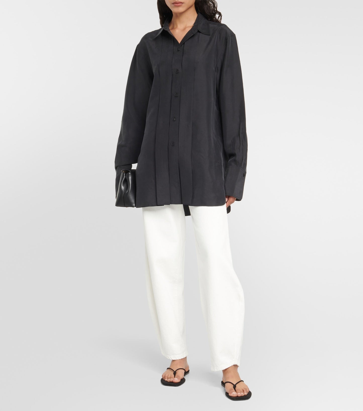 Ttm Pleated Silk Shirt