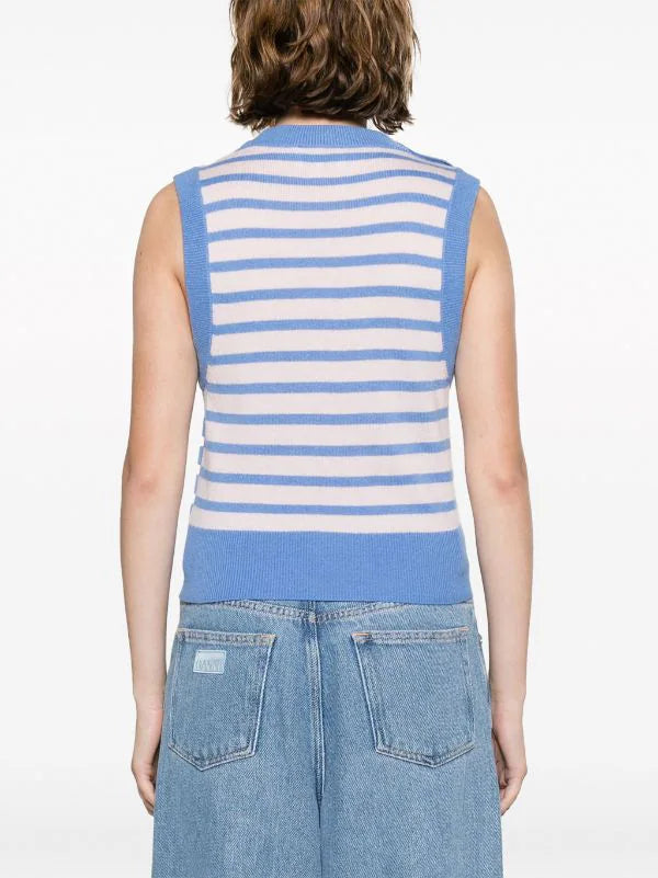 Gnn Blue Striped Vest