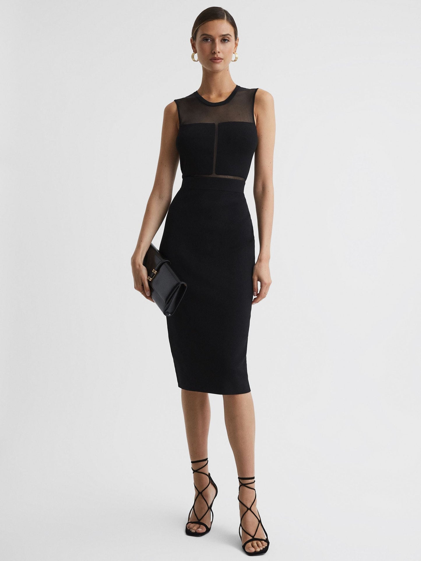 Rss Lucia Sheer Bodycon Midi Dress