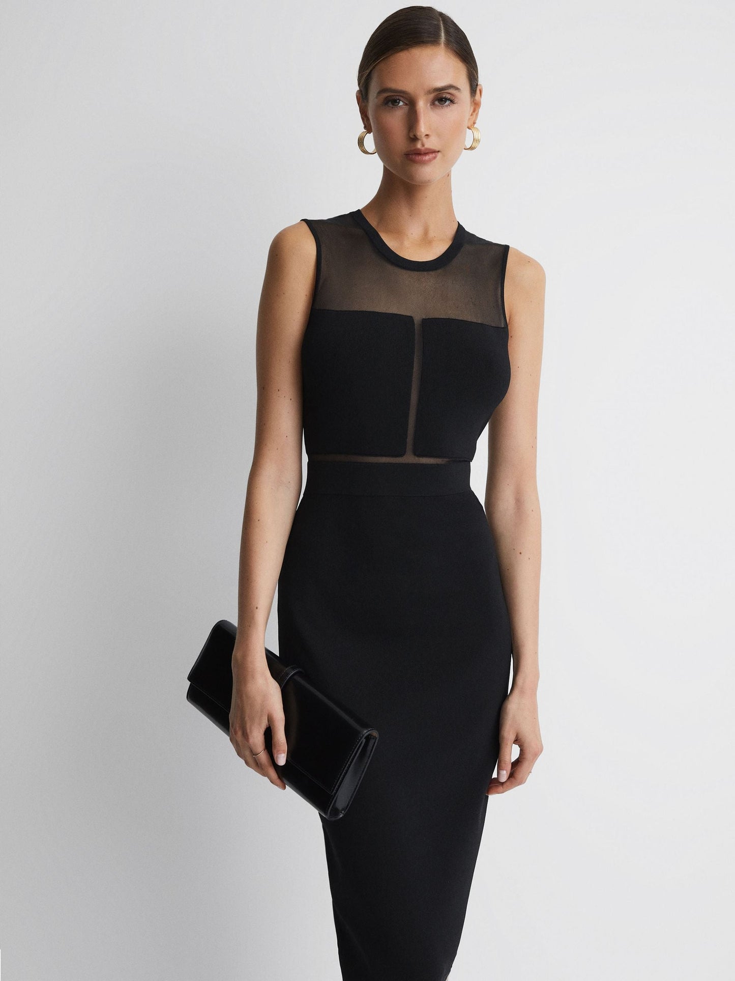 Rss Lucia Sheer Bodycon Midi Dress