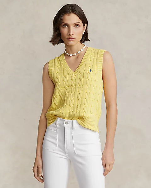 RL Cable-Knit Cotton Vest