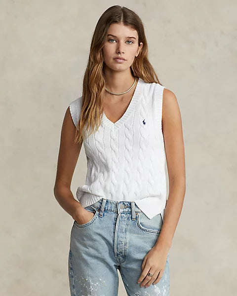 RL Cable-Knit Cotton Vest