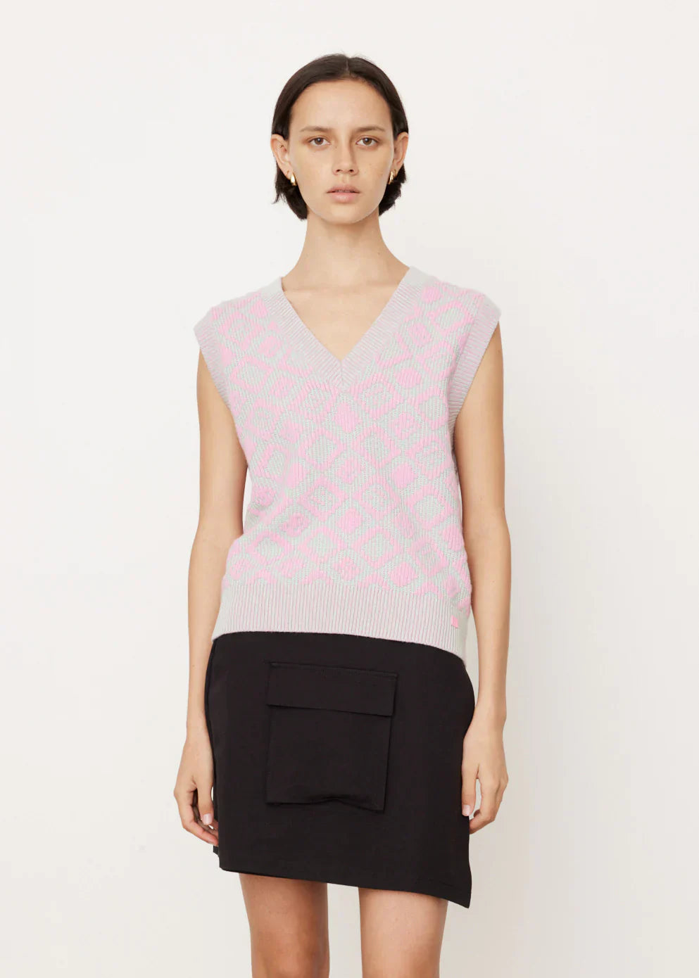 Acn Face Tiles Knit Vest