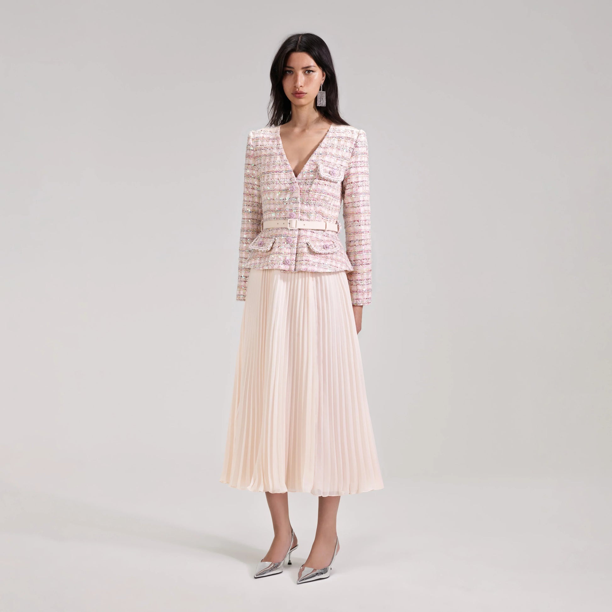 pink sequin boucle midi dress Buy SELF-PORTRAIT PINK SEQUIN BOUCLE MIDI DRESS for SAR 1060.00