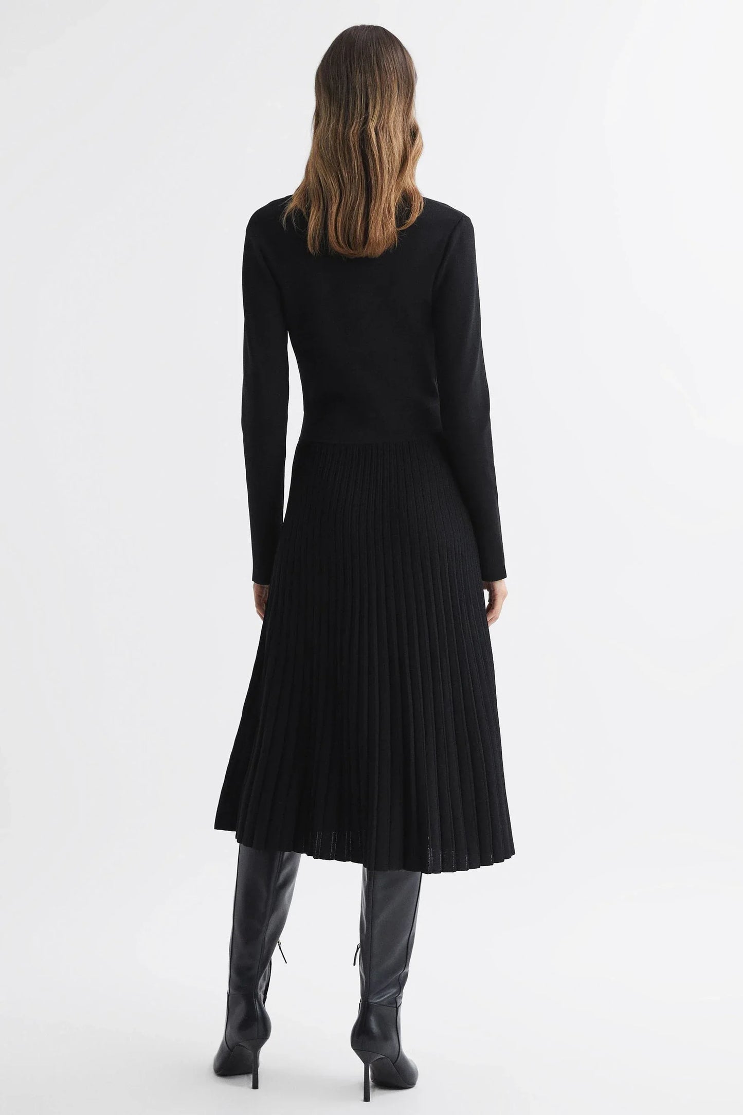 Rss Mia Knitted Pleated Midi Dress