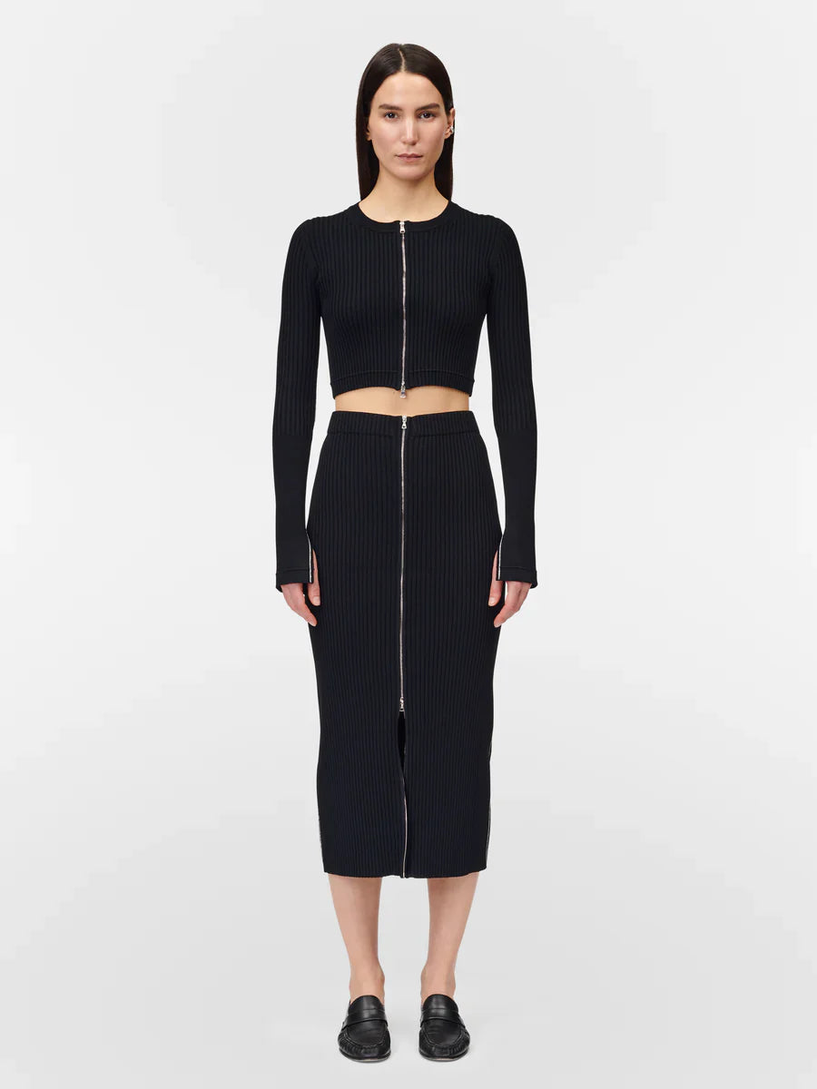 MM Zip Cardigan & Midi Skirt Set