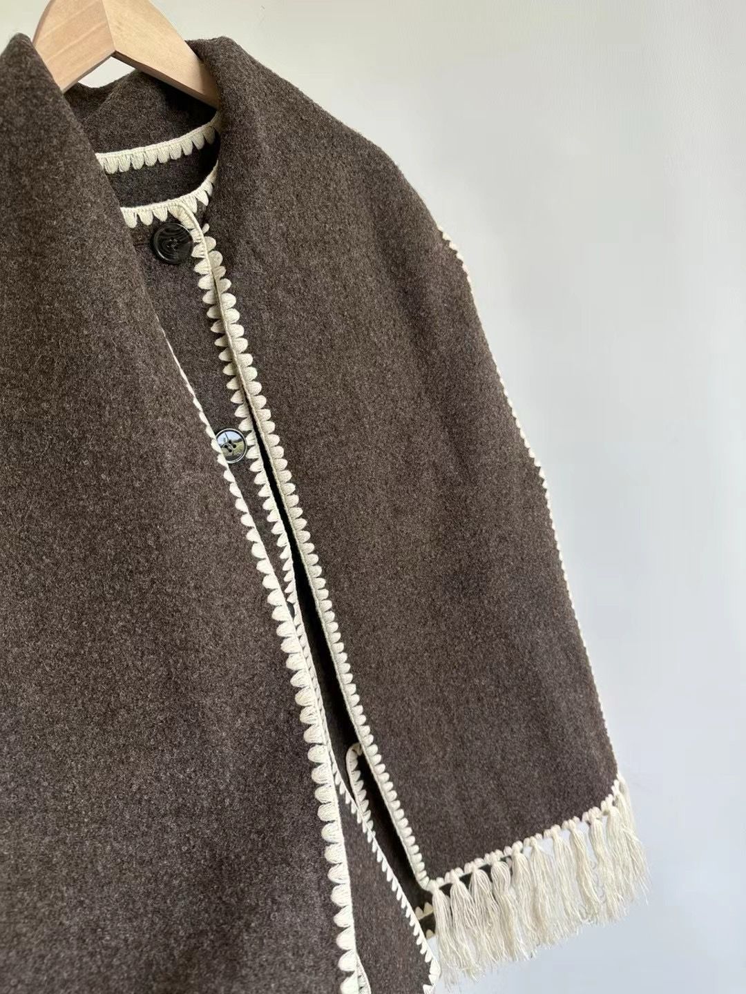 Ttm Embroidered Scarf Jacket