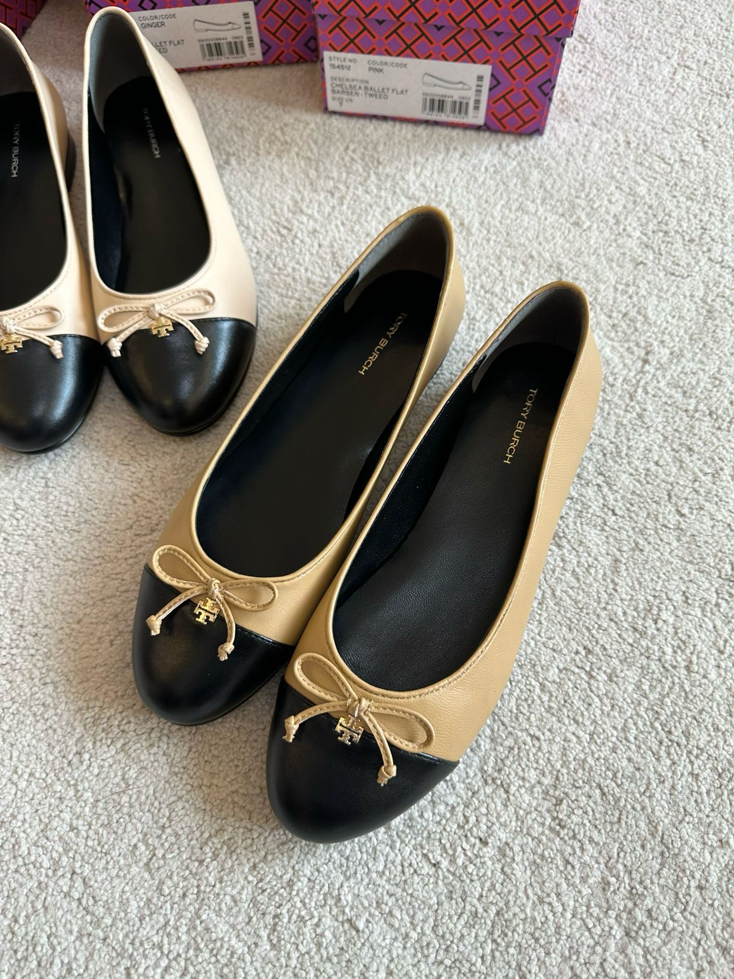 TB Leather Ballet Flats