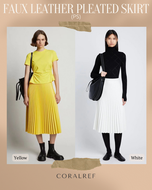 PS Faux Leather Pleated Skirt