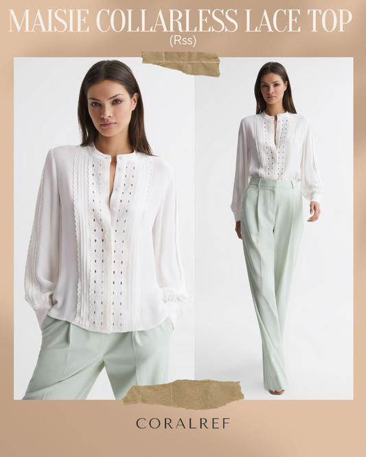 Rss Maisie Collarless Lace Top
