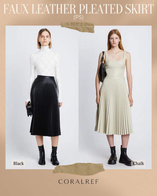 PS Faux Leather Pleated Midi Skirt