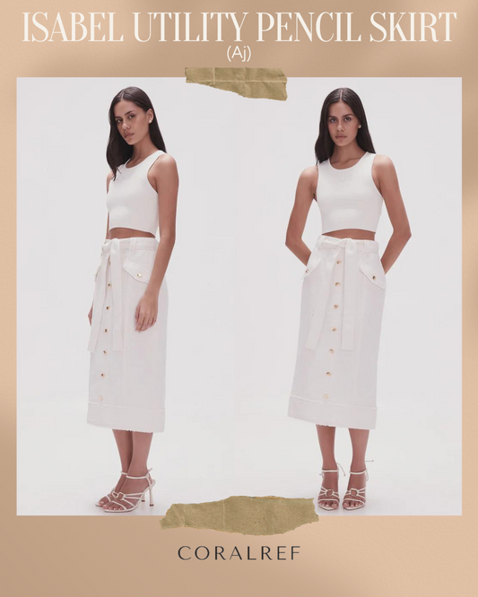 Aj Isabel Utility Pencil Midi Skirt