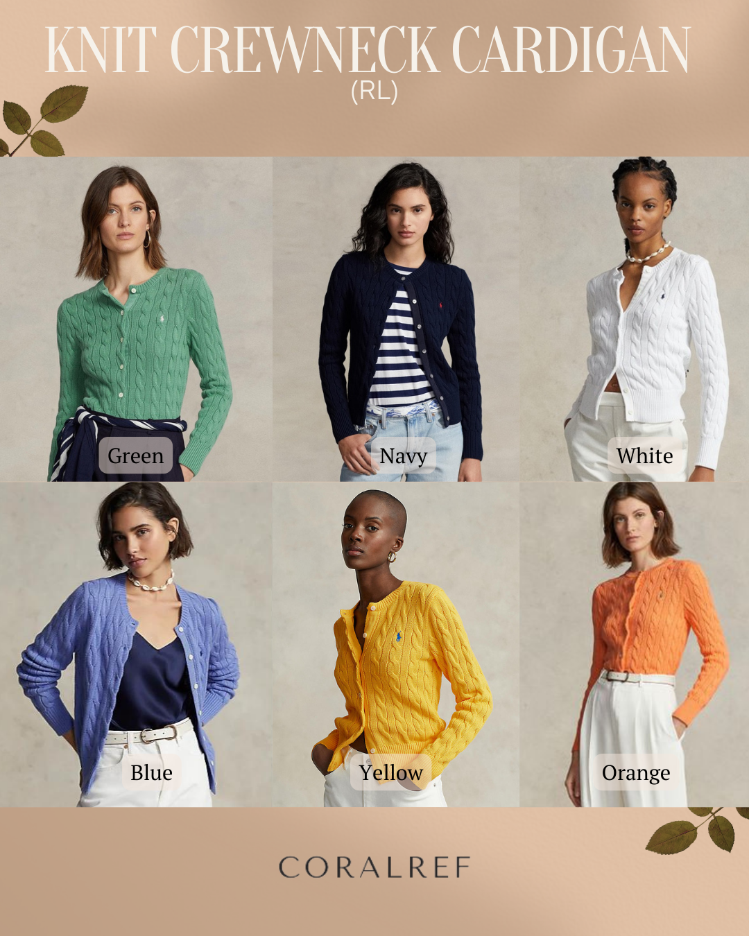 RL Knit Crewneck Cardigan