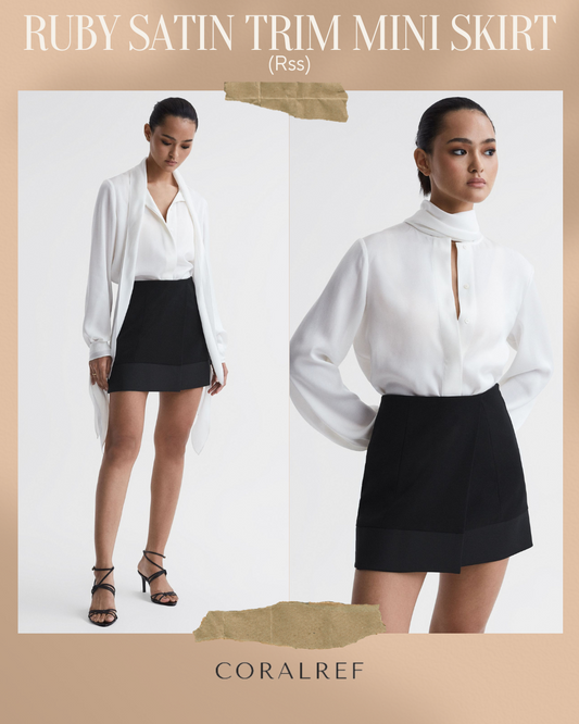 Rss Ruby Satin Trim Mini Skirt