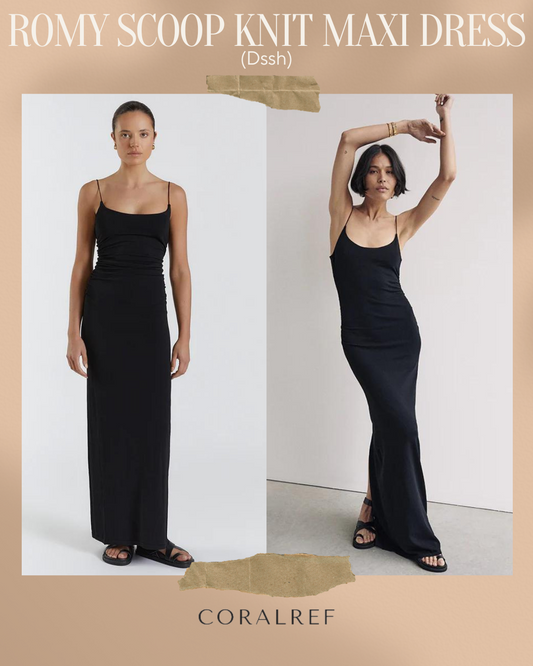 Dssh Romy Black Scoop Knit Maxi Dress