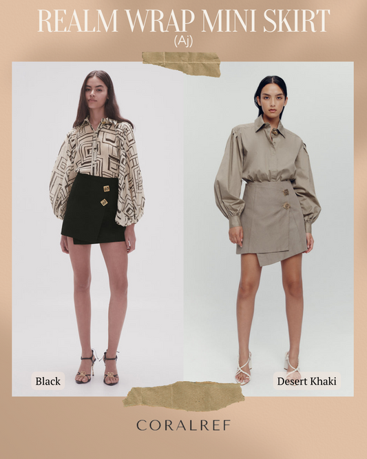 Aj Realm Wrap Front Mini Skirt