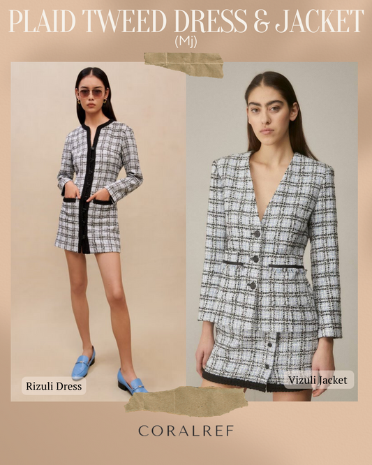 Mj Plaid Tweed Vizuli Jacket & Rizuli Mini Dress