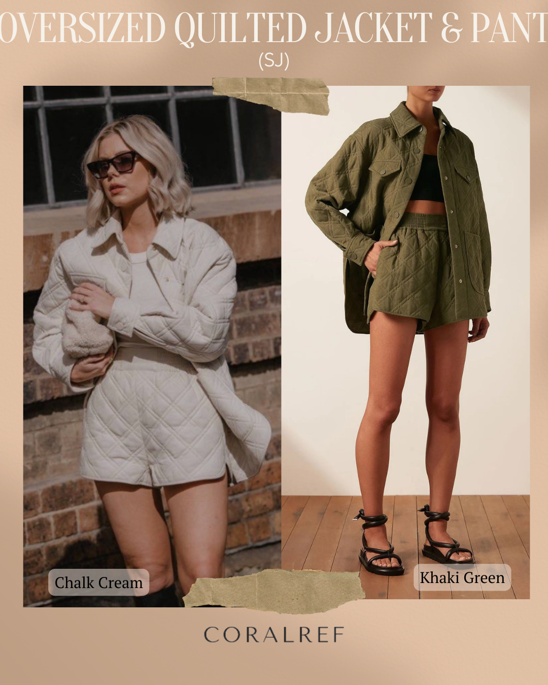 SJ Oversized Quilted Jacket & Shorts Set