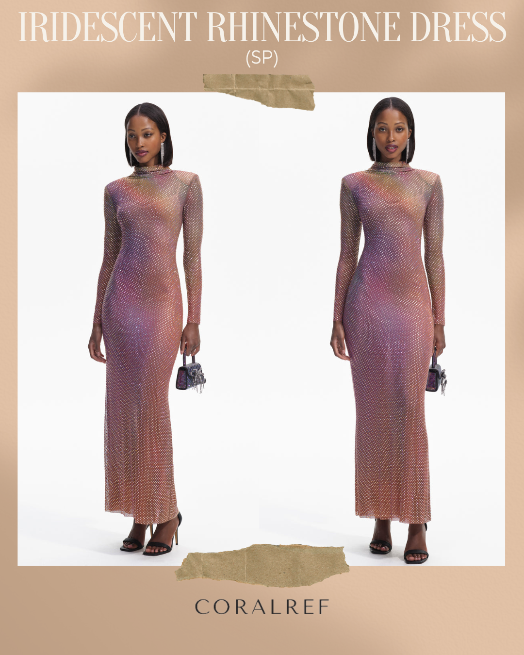 SP Iridescent Rhinestone Maxi Dress