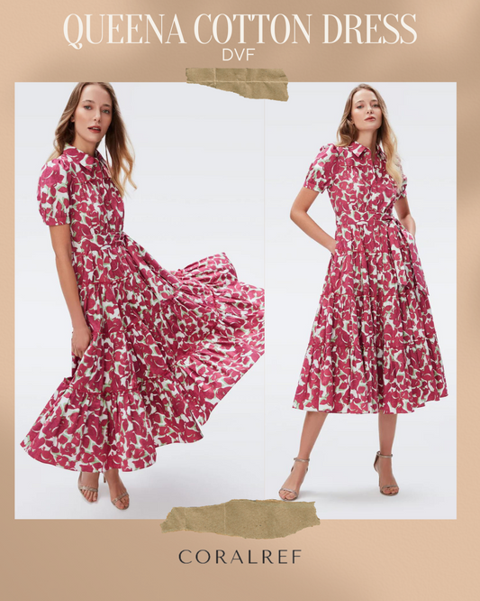 DVF Queena Cotton Midi Dress