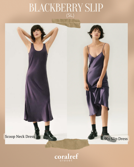 SL Blackberry 90s Slip & Scoop Neck Midi Dress